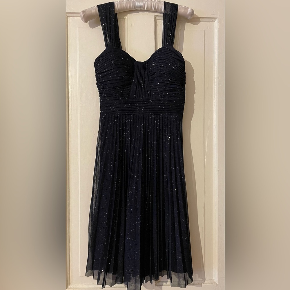 NWT Cache Black/Gold Flecked Metallic Knit Dress Size 2